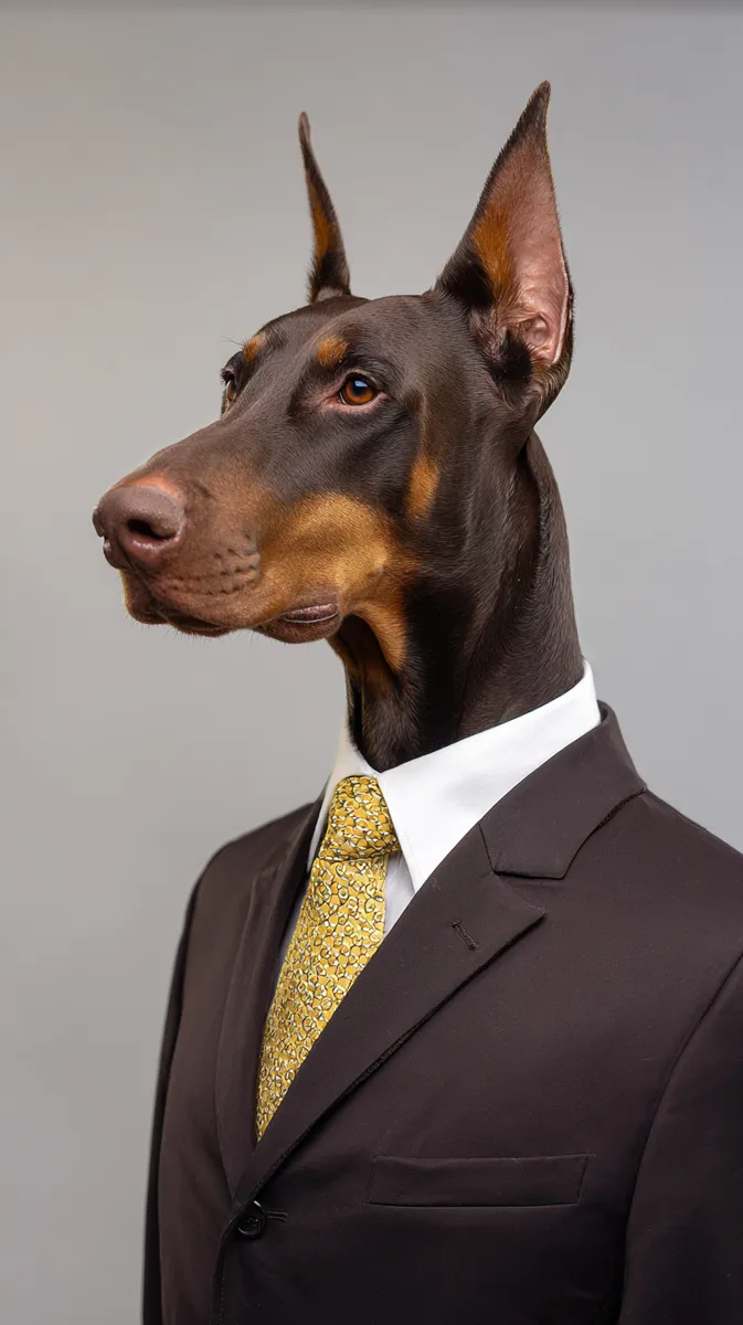 Doberman in suit