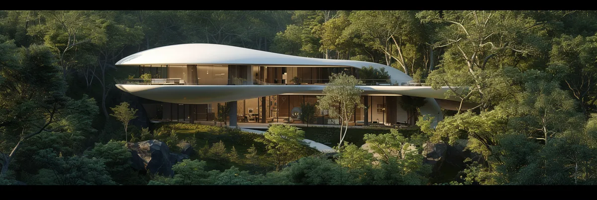 Dome house in forest