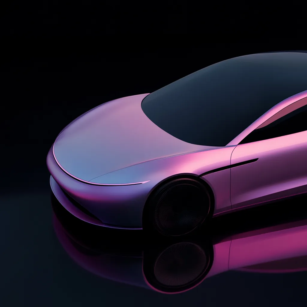 Iridescent sedan — closeup