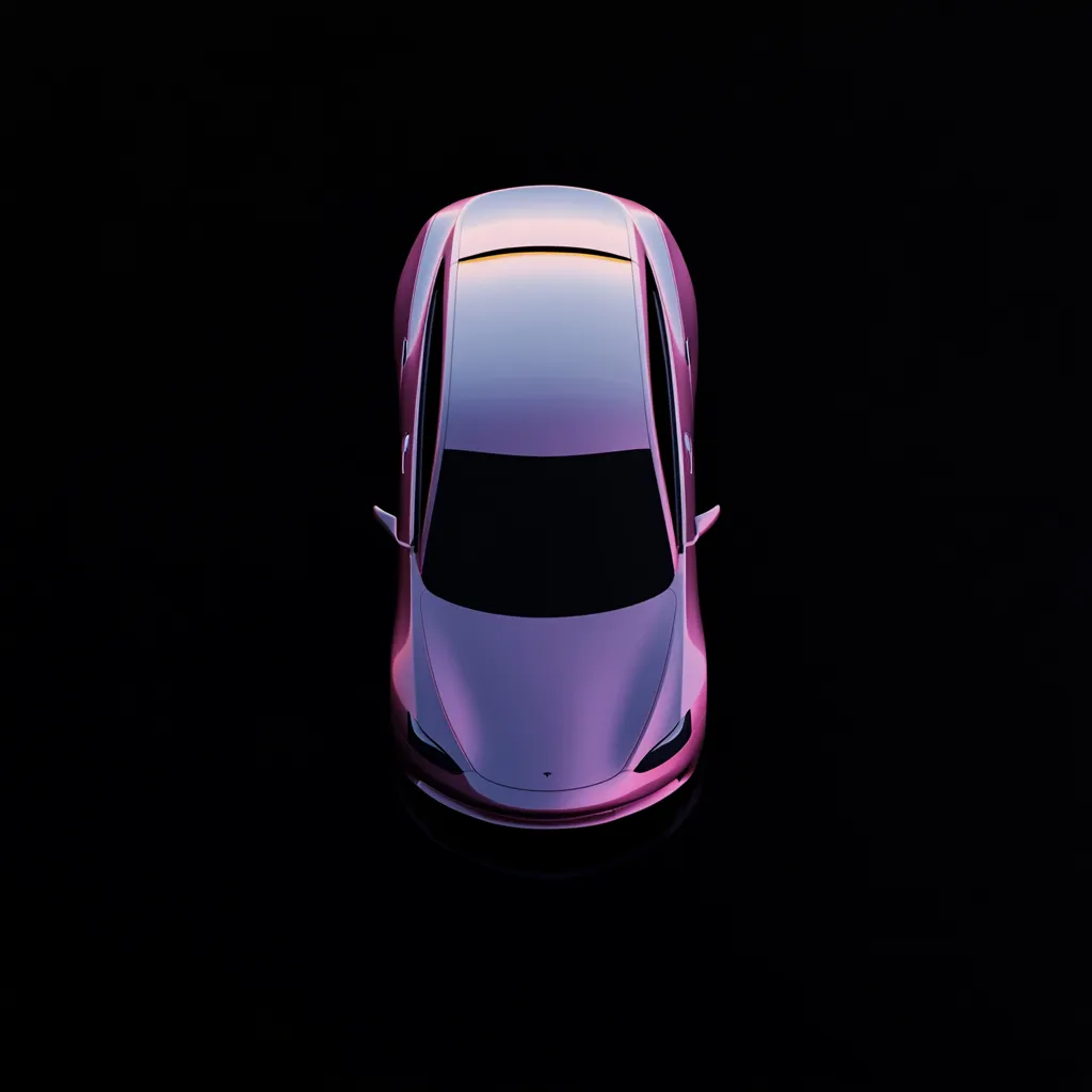 Iridescent sedan — top view