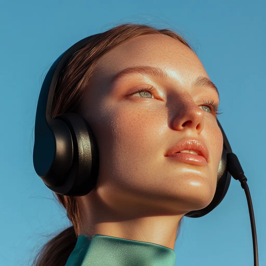 Woman with headset