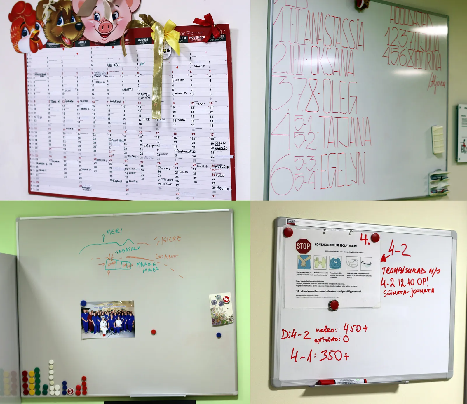 Boards, clipboards and tools nurses use at PERH